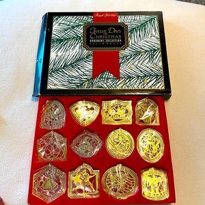 Royal Heritage 3D Christmas Oraments Twelve Days of Christmas Solid Brass Boxed